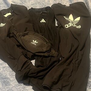 Adidas Black and White Logo Apparel Collection 2 dresses one jacket bundle
